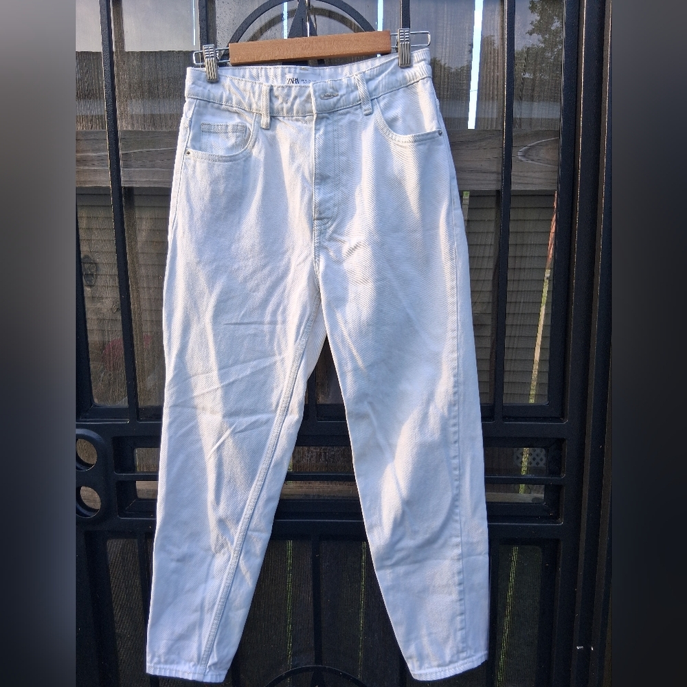 Zara Women Light Gray Relaxed Jeans